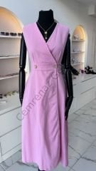 Pembe Kanvas Elbise