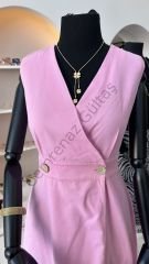 Pembe Kanvas Elbise